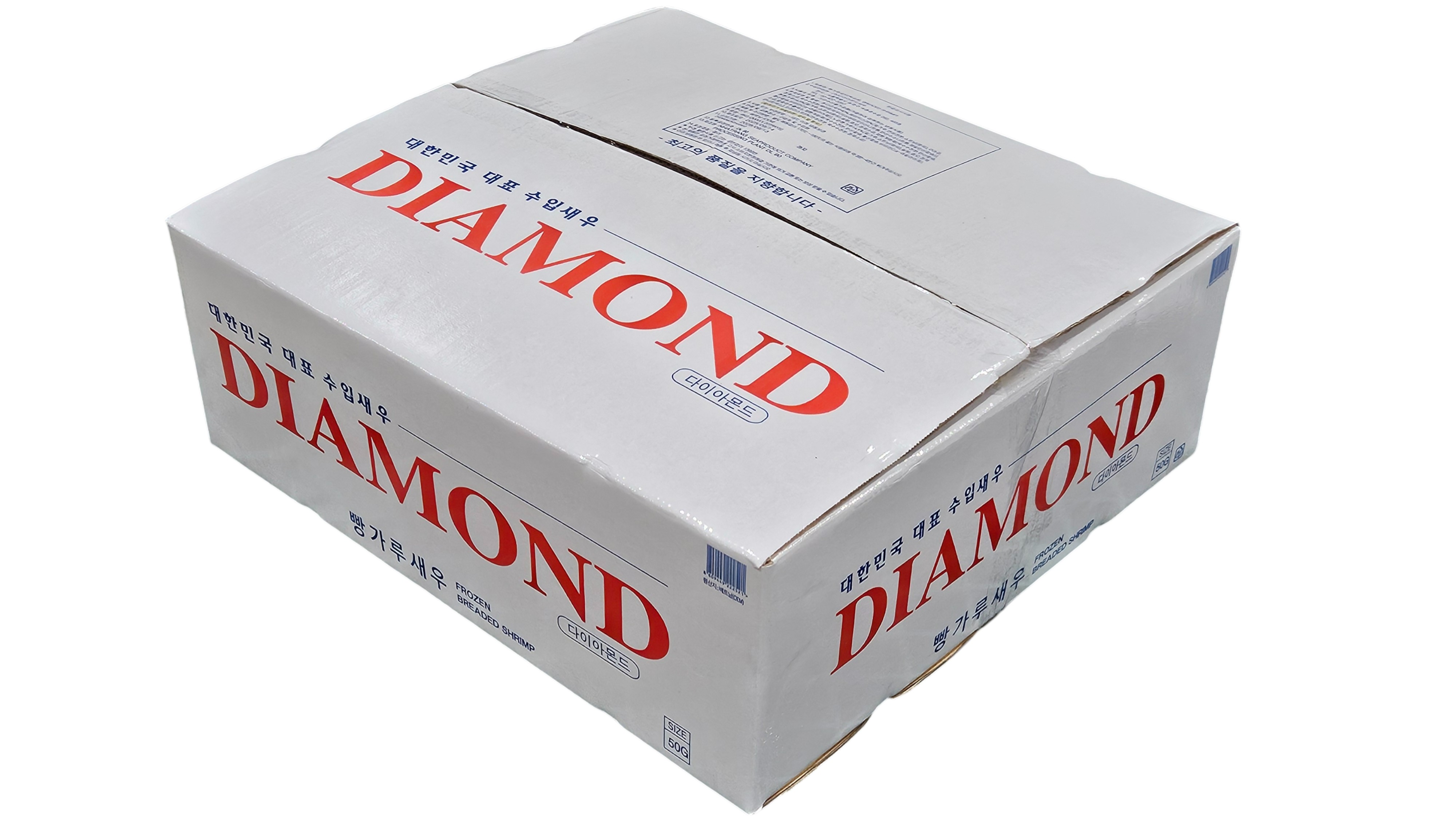 빵가루 새우(왕새우까스, 머리있음, 다이아몬드) 50g/마리